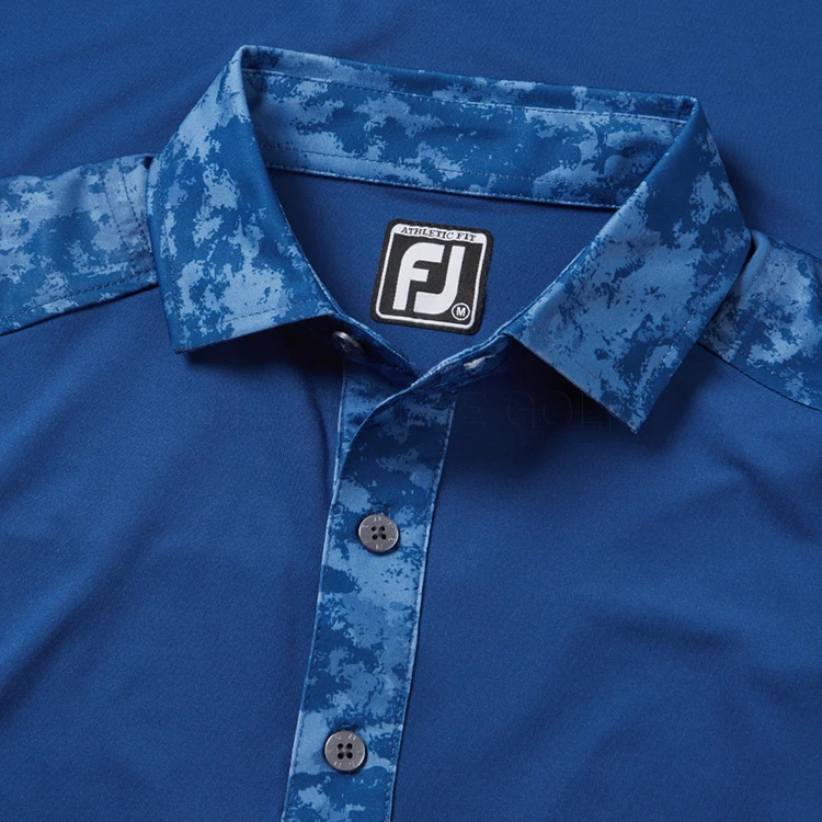 FootJoy Cloud Camo Trim Lisle Golf Polo Shirt - Image 2