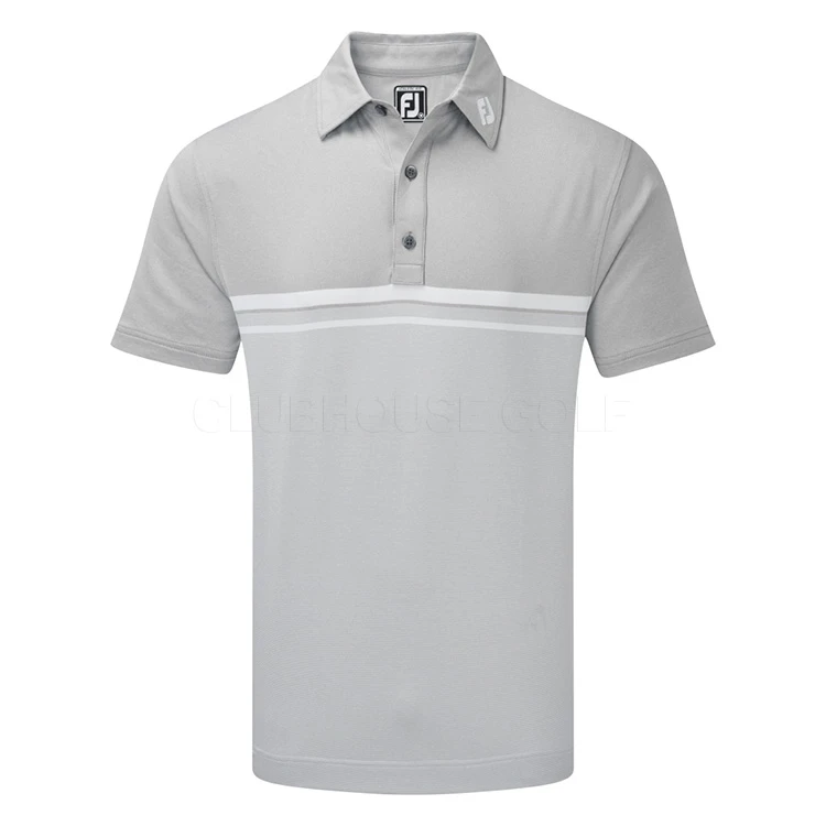 FootJoy Engineered Heather Striped Lisle Golf Polo Shirt